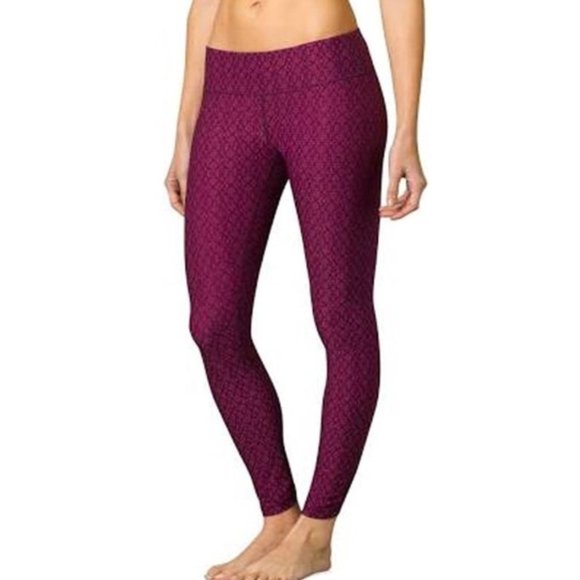Prana Pants - Prana Misty Ruched Legging Textured Viola Jacquard
